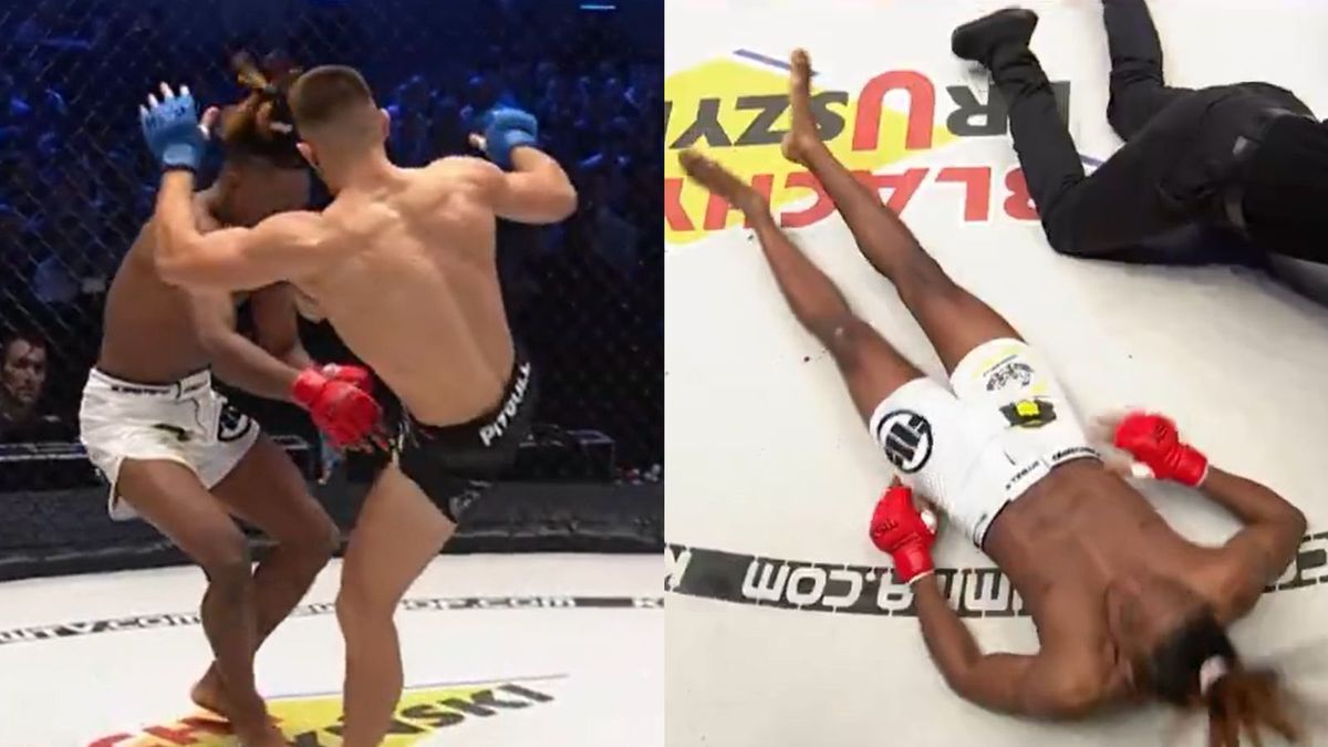 Twitter / x.com/CANALPLUS_SPORT / Na zdjęciu: Artur Szczepaniak znokautował Briana Hooia na KSW 76