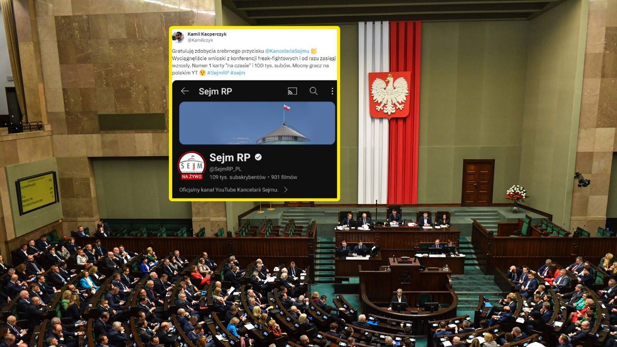 Zdjęcie okładkowe artykułu: PAP / PAP / Twitter / Na zdjęciu: Sejm / w ramce: wpis dziennikarza