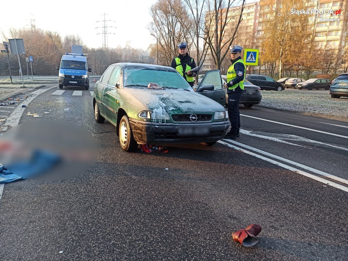 Śmiertelny wypadek w Katowicach. Kierowca prowadził z zamrożoną szybą