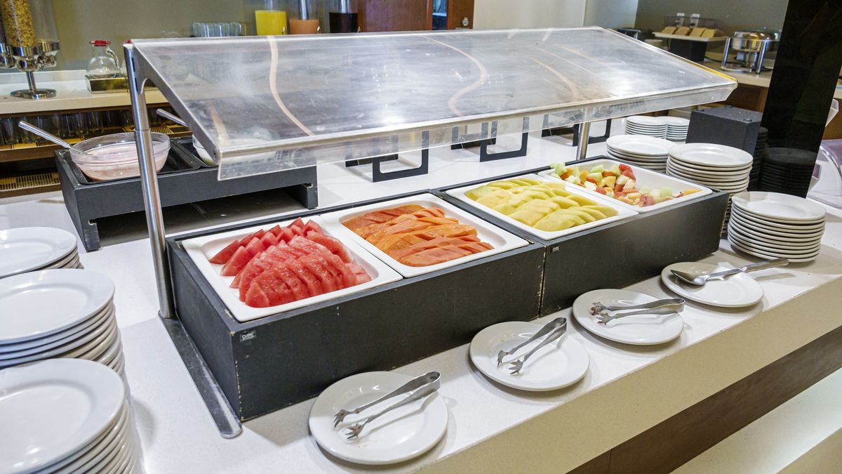Merida, Mexico, Xcumpich, Holiday Inn Express, hotel breakfast buffet, self-service, fresh cut mixed fruit, watermelon papaya
Merida, Mexico, Xcumpich, Holiday Inn Express, hotel breakfast buffet, self-service, fresh cut mixed fruit, watermelon papaya. (Photo by: Jeffrey Greenberg/Universal Images Group via Getty Images)
Jeff Greenberg
latin american, healthy, mexican, cut, self-service, interior, free, hispanic, calle 20a, included, xcumpich, culture, latino, landmark, inside