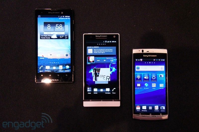 Xperia S vs Xperia arc S vs Xperia ion | fot.engadget.com