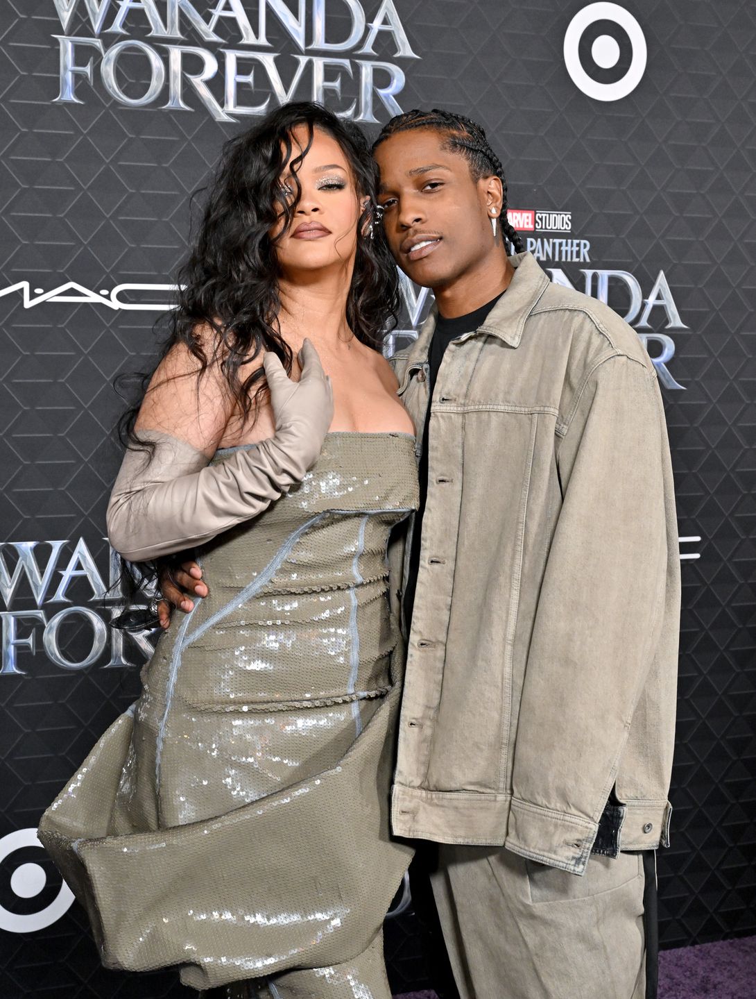 Marvel Studios' "Black Panther 2: Wakanda Forever" PremiereHOLLYWOOD, CALIFORNIA - OCTOBER 26: Rihanna and A$AP Rocky attend Marvel Studios' "Black Panther 2: Wakanda Forever" Premiere at Dolby Theatre on October 26, 2022 in Hollywood, California. (Photo by Axelle/Bauer-Griffin/FilmMagic)Axelle/Bauer-Griffin