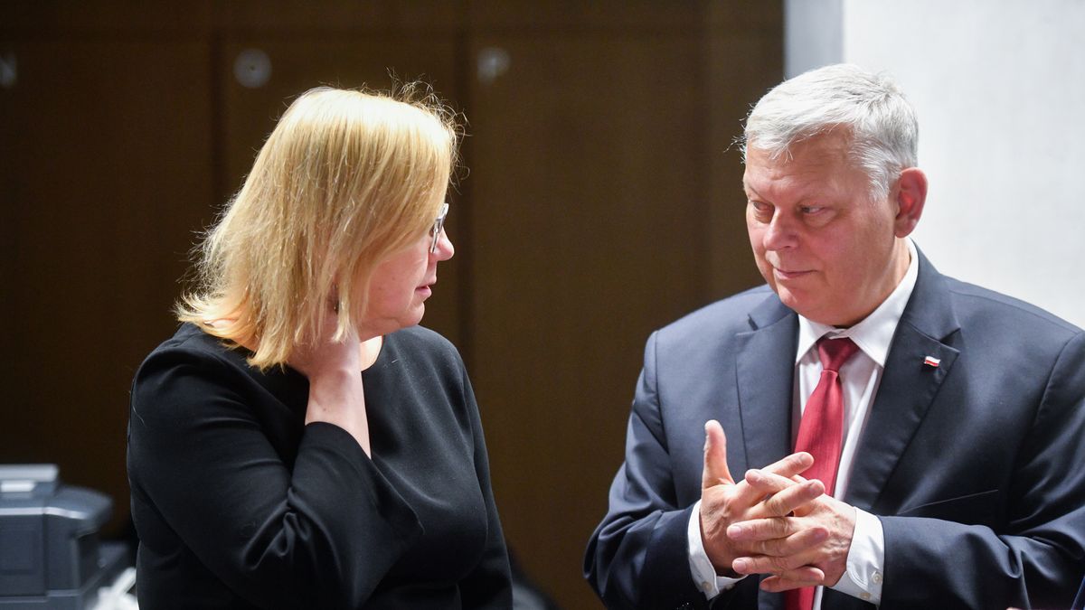 Na zdjęciu minister klimatu Anna Moskwa i szef komisji energii, klimatu i aktywów Marek Suski