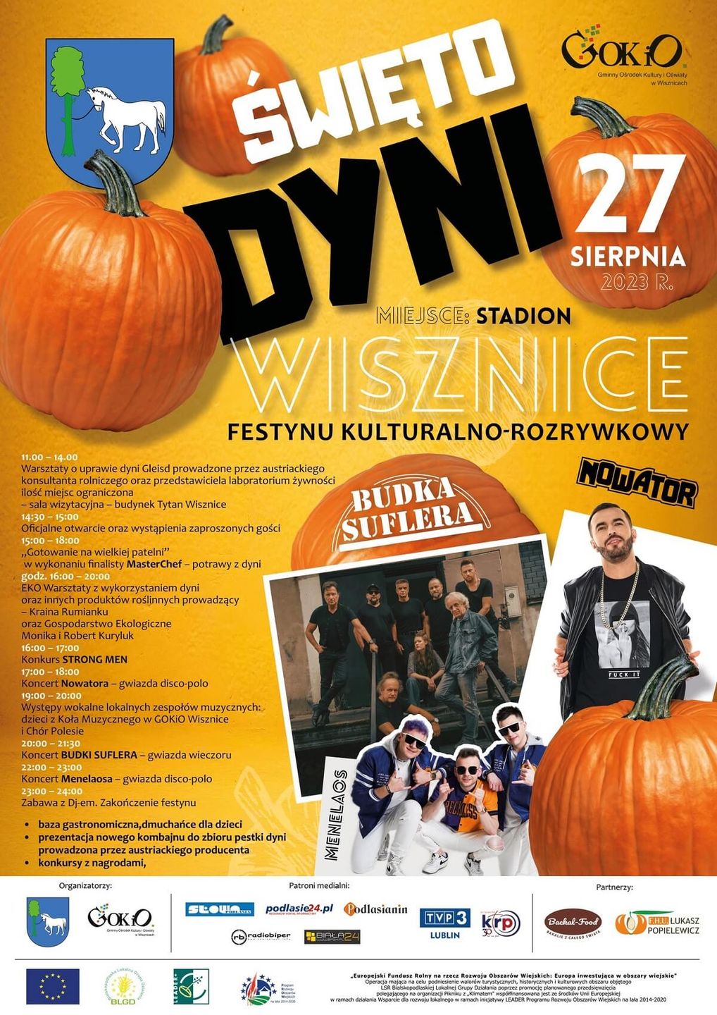 Święto Dyni w Wisznicach 2023 - plakat, program wydarzenia