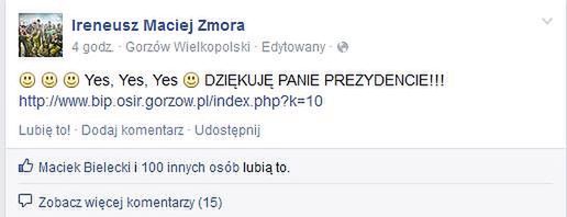 Prezes Stali Gorzów jest zadowolony z decyzji prezydenta Jacka Wójcickiego