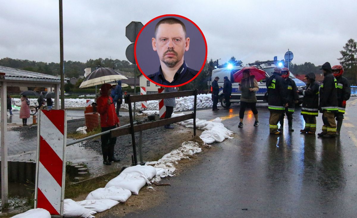 policja, wypadek, a1, powódź Wiadomo, jakie obrażenia doznał komendant główny policji. Nowe fakty