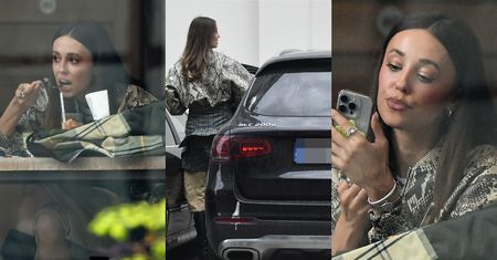 Izabella Krzan zadbała o nienaganny makijaż w knajpie, po czym pomaszerowała do mercedesa za prawie 200 tysięcy złotych (ZDJĘCIA)