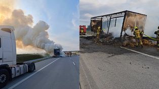 Pożar ciężarówki na A2. Kierowcy utknęli na trasie