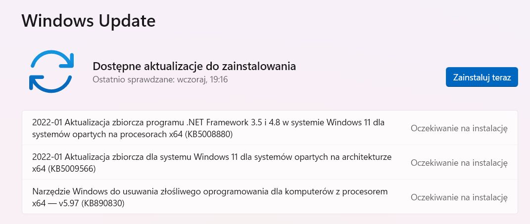 Styczniowe aktualizacje w Windows 11