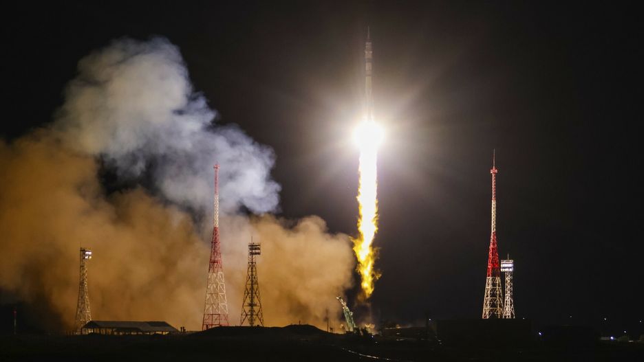 Temporary
In this photo released by Roscosmos space corporation, the Soyuz-2.1 rocket booster with Soyuz MS-26 space ship carrying Roscosmos cosmonauts Alexey Ovchinin, Ivan Vagner and NASA astronaut Don Pettit, a new crew to the International Space Station, ISS, blasts off in the Russian leased Baikonur cosmodrome, Kazakhstan, Wednesday, Sept. 11, 2024. (Ivan Timoshenko, Roscosmos space corporation, via AP)
Ivan Timoshenko