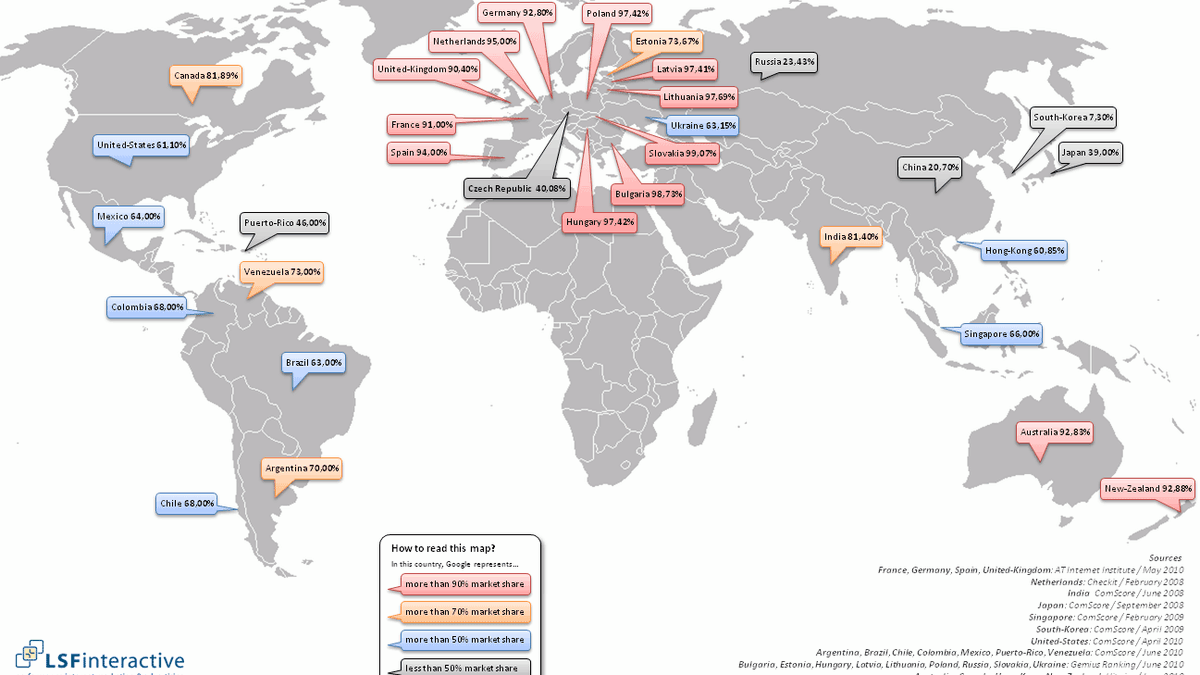 Google rządzi Europą, reszta świata jeszcze się broni [INFOGRAFIKA] 1