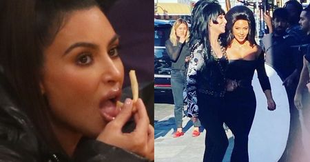 Przebrana za Cher Kim Kardashian pozuje z Cher na planie "secret project" w Los Angeles (FOTO)