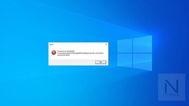Komunikat o błędzie w Windows 10, źródło: HTNovo.