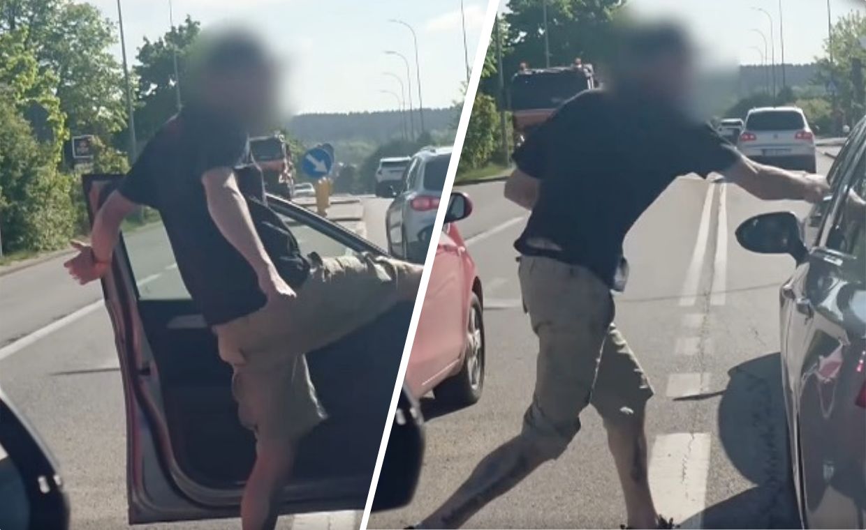 Skandaliczny atak kierowcy. Są ujęcia z kamery