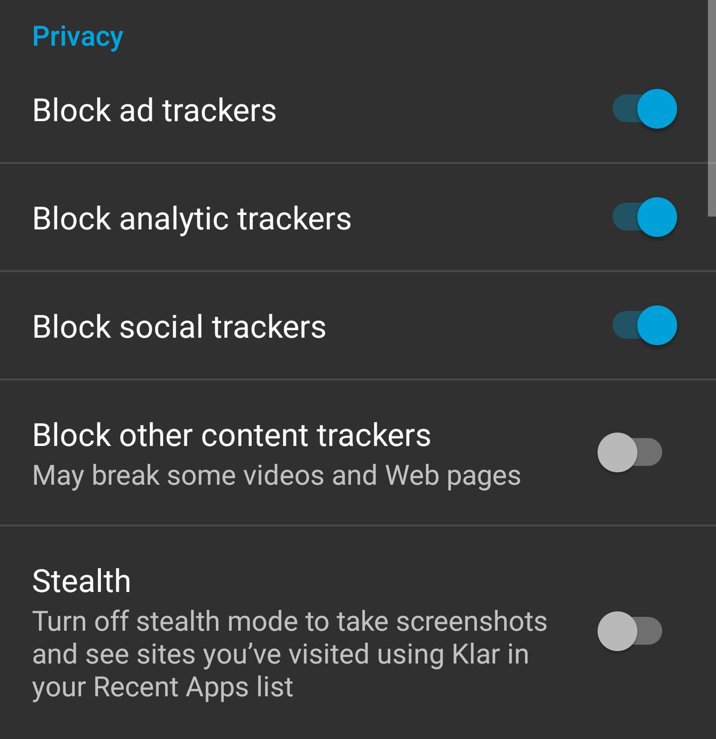 Ustawienia Firefox Focusa