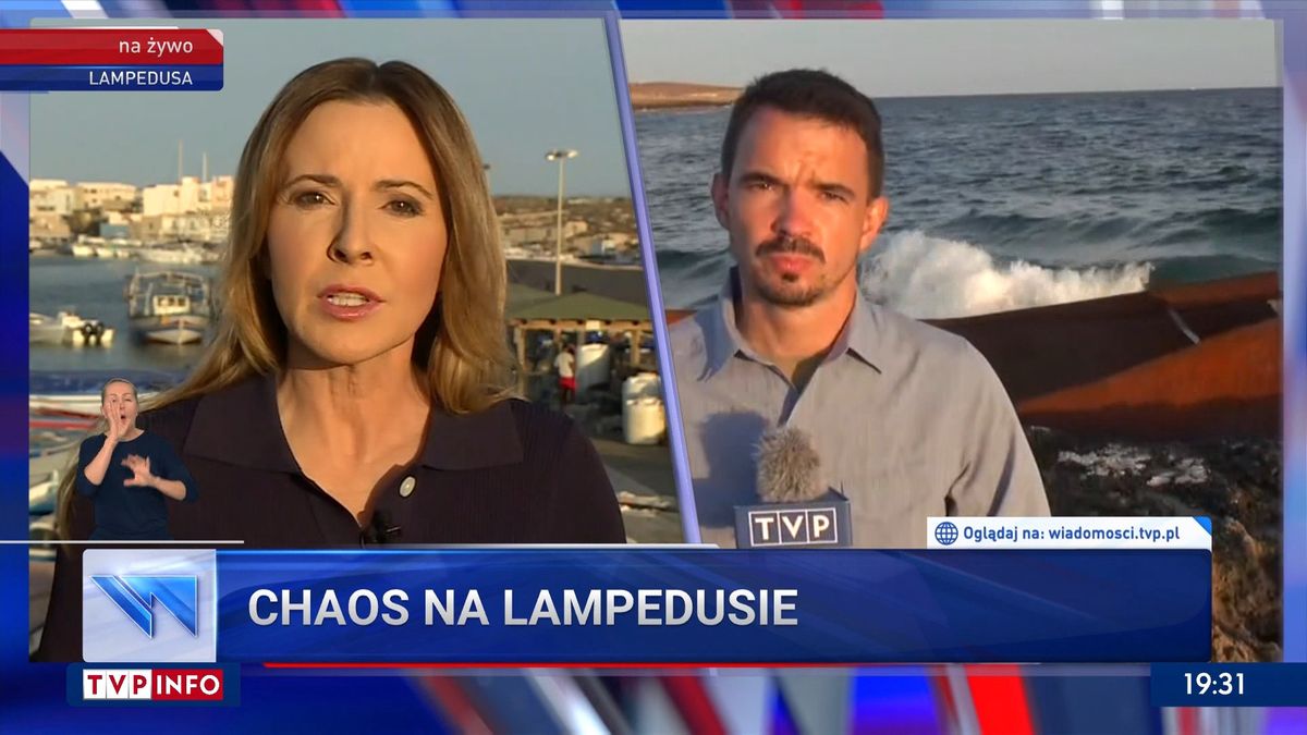 "Wiadomości" rozpoczęły główne wydanie z Lampedusy