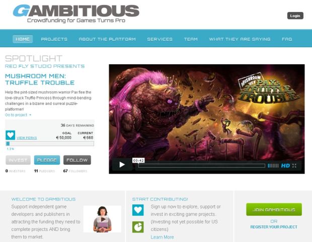 Gambitious: europejski odpowiednik Kickstartera, dzięki któremu można także zarabiać na wspieranych grach