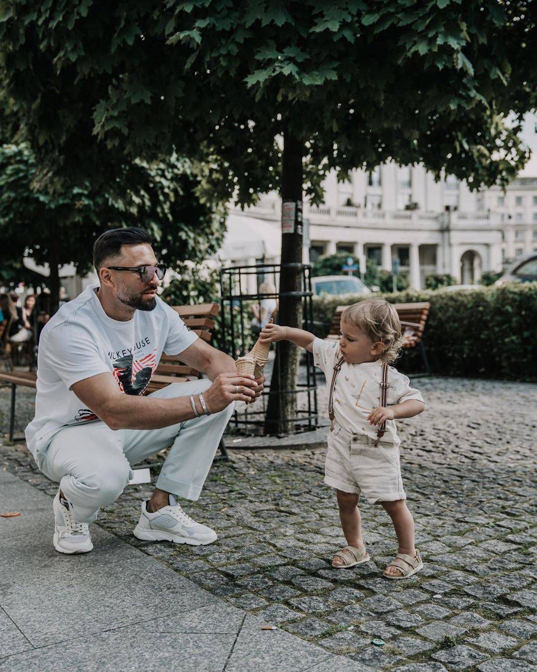Rafał Maślak i syn Maksymilian