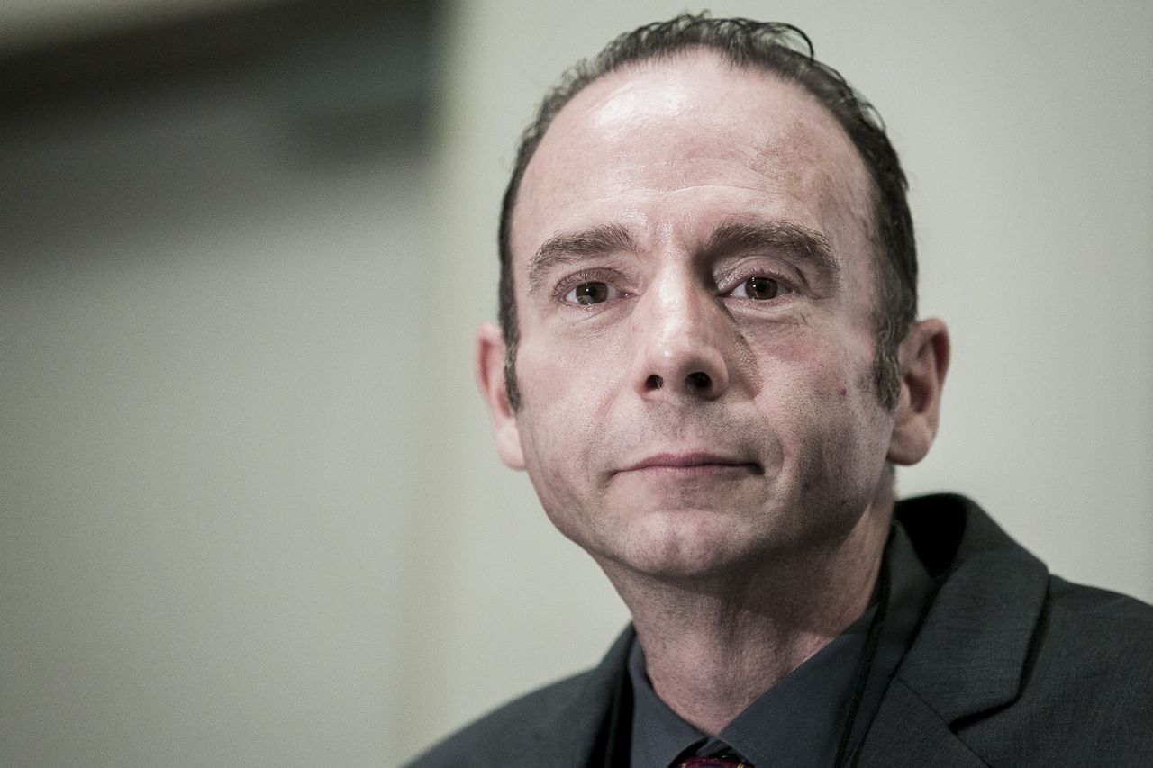 Timothy Ray Brown na konferencji prasowej z okazji ogłoszenia powstania jego fundacji - Timothy Ray Brown Foundation w 2012 r.