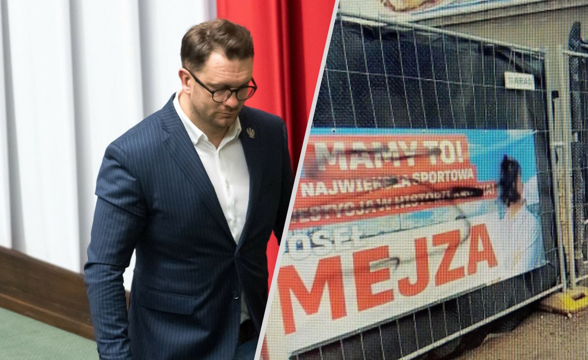 Łukasz Mejza ma problem ze swoimi plakatami, które były wywieszane w nielegalnych miejscach - zarzucają samorządowcy 