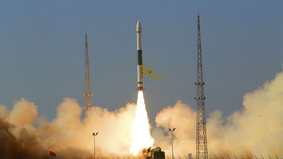 arch47
A Kuaizhou-1A carrier rocket lifts Jilin-1 Gaofen 02D satellite into planned orbit from the Jiuquan Satellite Launch Center in Jiuquan city, northwest China's Gansu province, 27 September 2021.  (Imaginechina via AP Images)
ICHPL Imaginechina
