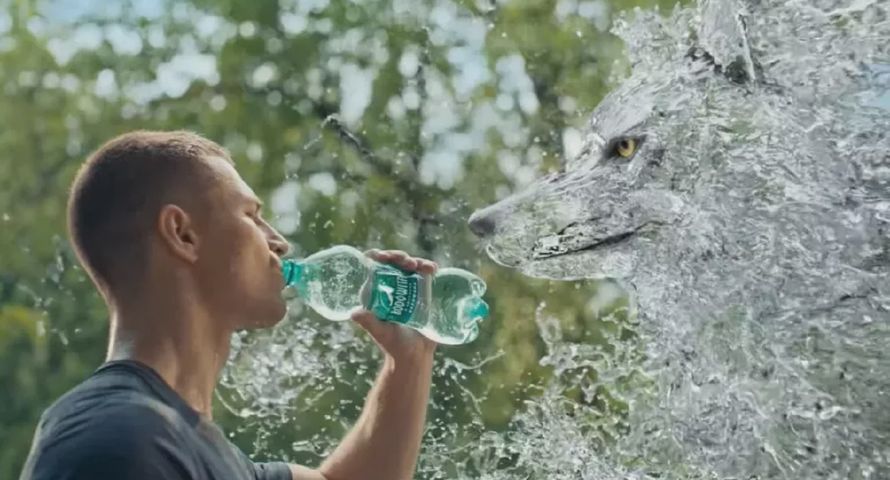 Woda Rodowita reklamowana hasłem "Poczuj dzikie orzeźwienie"