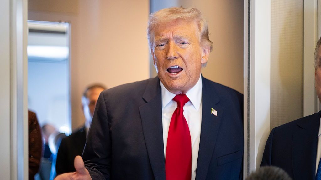 President Trump Spends Weekend At Mar-a-Lago Resort In Florida
IN FLIGHT- MARCH 7:U.S. President Donald Trump speaks to members of the media traveling on Air Force One while heading to Miami on March 7, 2026. President Trump and other members of the government attended the dignified transfer of six soldiers from the 103rd Sustainment Command who were killed in action by an Iranian drone strike on March 1 in Port of Shuaiba, Kuwait during "Operation Epic Fury". (Photo by Roberto Schmidt/Getty Images)
Roberto Schmidt