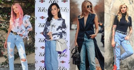Z czym celebrytki noszą mom jeans?