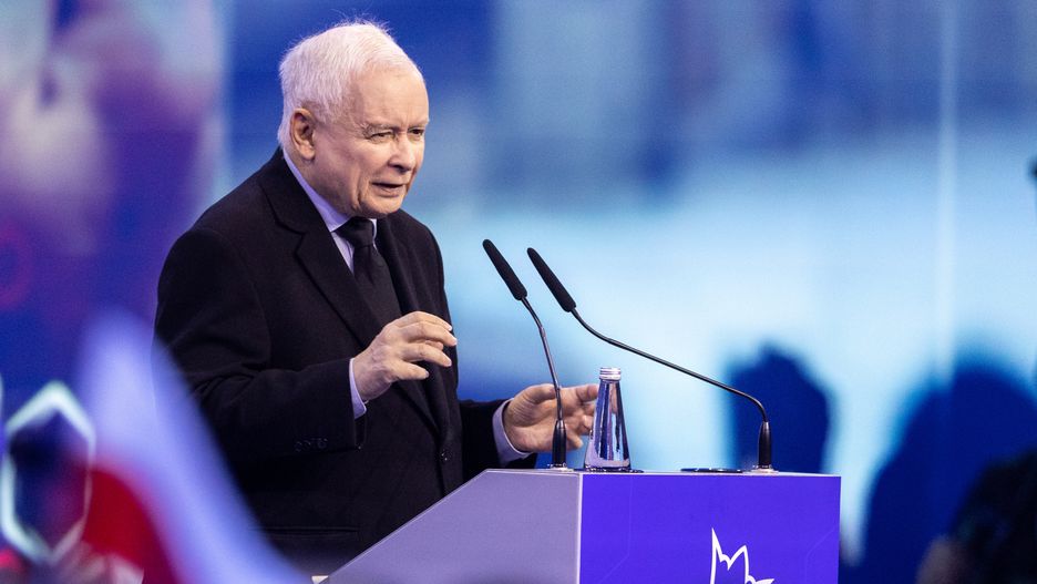 Jaroslaw Kaczynski  leader of ruling party Law and Justice during program convention in Warsaw, Poland, on May 13, 2023
NO SALES POLAND (Photo by Andrzej Iwanczuk/NurPhoto via Getty Images)