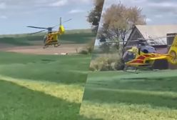 Chciał wystartować, nie zauważył kabli. Jest nagranie