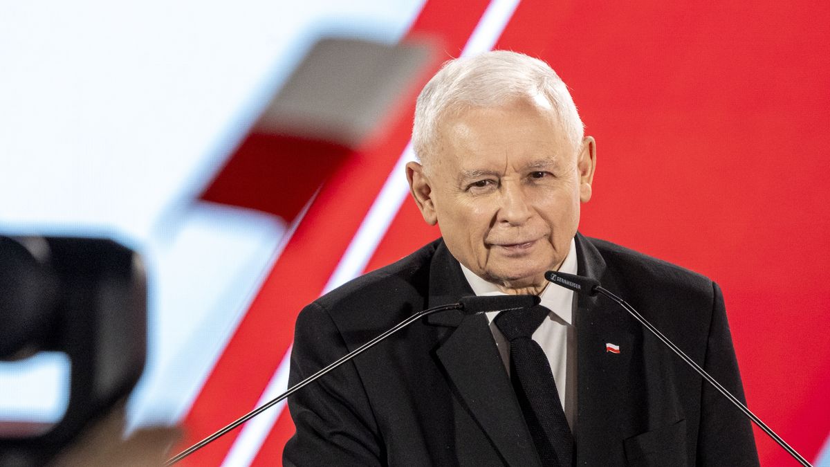 Law and Justice party leader Jaroslaw Kaczynski speaks during the election evening of Polish presidential candidate Karol Nawrocki in Warsaw, 1 June 2025. (Photo by Andrzej Iwanczuk/NurPhoto via Getty Images)