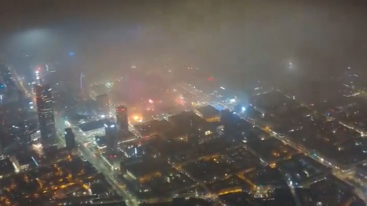 Niebo nad Warszawą w Sylwestra 