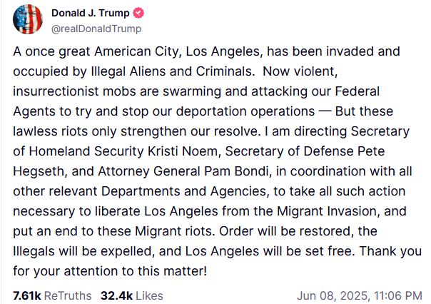 Wpis Donalda Trumpa