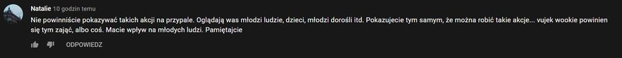 Komentarze pod filmem Friza