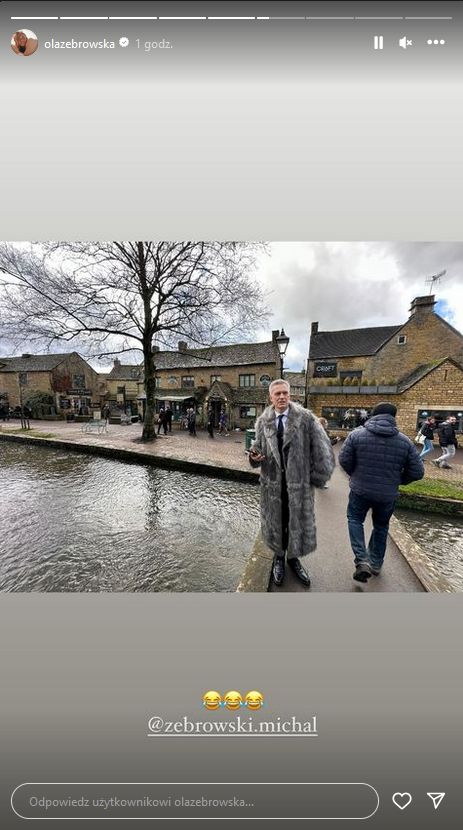 Ubrani w futra Aleksandra i Michał Żebrowscy relacjonują wyjazd bez dzieci