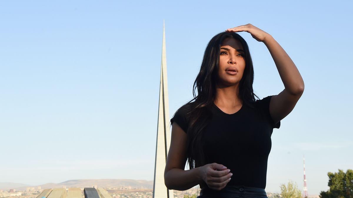 YEREVAN, ARMENIA - OCTOBER 8, 2019: American businesswoman, model and actress Kim Kardashian visits the Tsitsernakaberd Armenian Genocide Memorial Complex. Hayk Baghdasaryan/Photolure/TASS (Photo by Hayk Baghdasaryan\TASS via Getty Images)