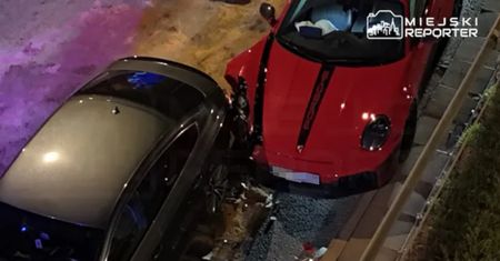 Warszawa: Piękne Porsche rozbite na Wale Miedzeszyńskim