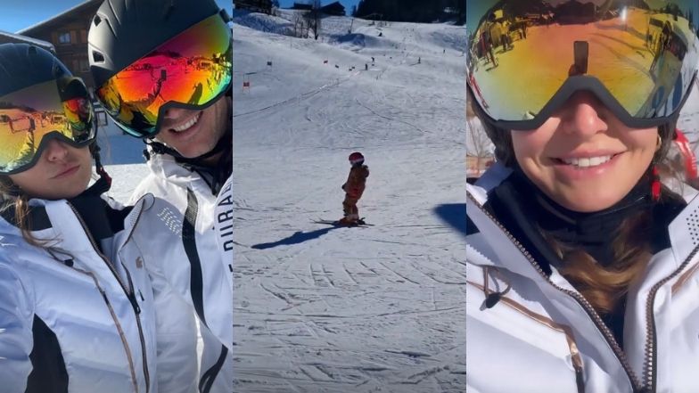 Anna i Robert Lewandowscy szaleją na stoku podczas zimowego wypadu w góry