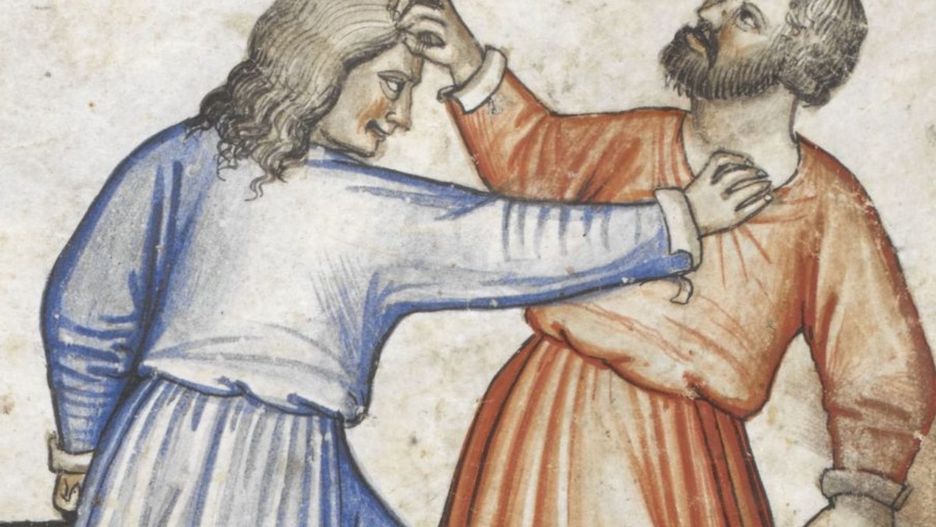 Zażarta wymiana zdań na miniaturze z ok. 1400 r.