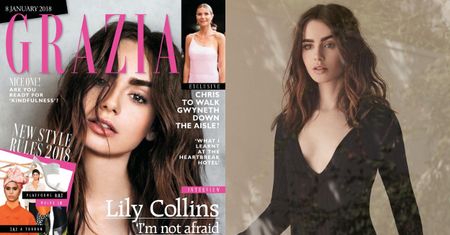 Naturalna Lily Collins na okładce "Grazii"