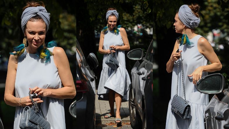 Anna Wendzikowska maszeruje do obitego porsche w klapkach Diora
