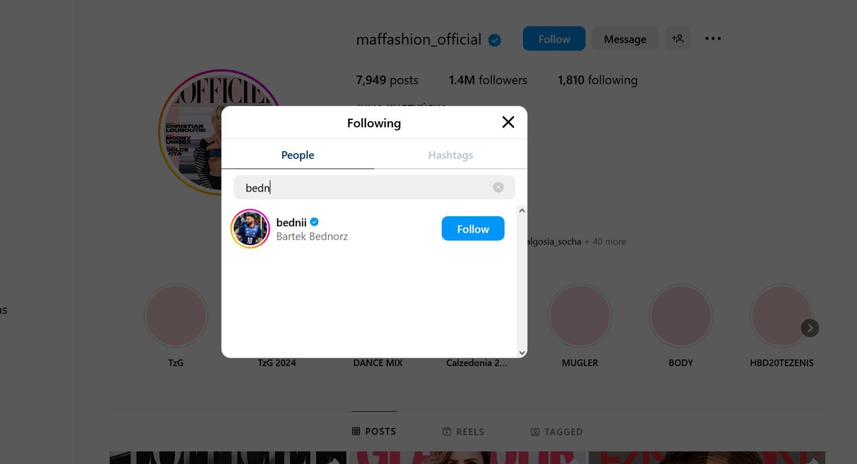 Wzajemne obserwacje na Instagramie