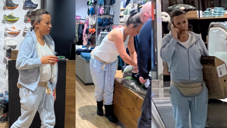 Anna Mucha buszuje po sklepie sportowym