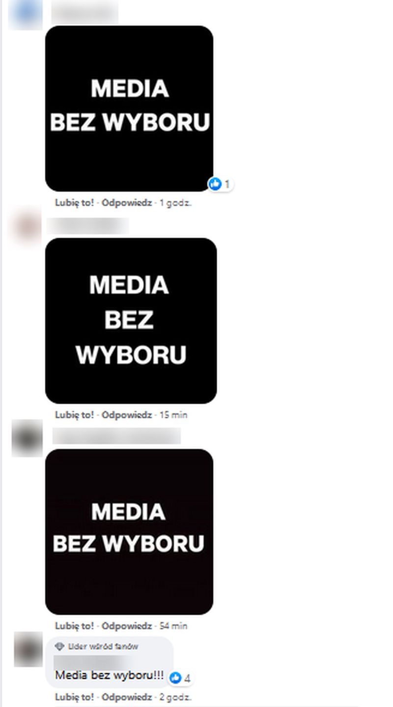 Internauci wspierają strajk mediów pod wpisami "Pytania na śniadanie"