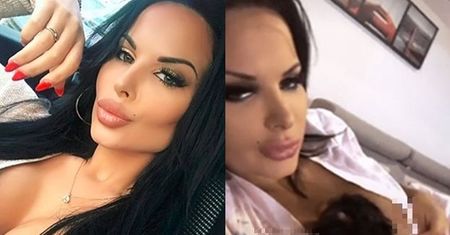 Siostra Godlewska zmusza psa do pozowania na swoim biuście! (FOTO)