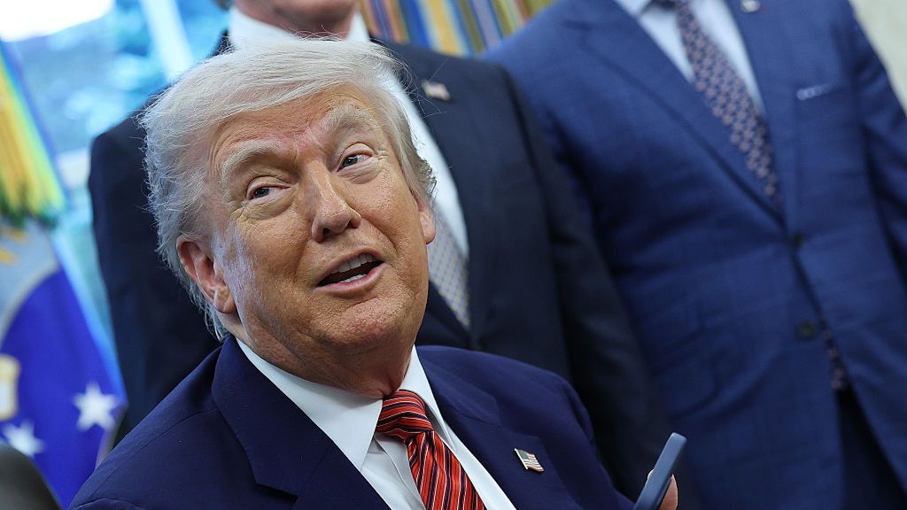 President Trump Signs Executive Orders At The White House
WASHINGTON, DC - MAY 23: U.S. President Donald Trump speaks after signing executive orders in the Oval Office of the White House May 23, 2025 in Washington, DC. President Trump signed executive orders related to the nuclear power industry.  (Photo by Win McNamee/Getty Images)
Win McNamee