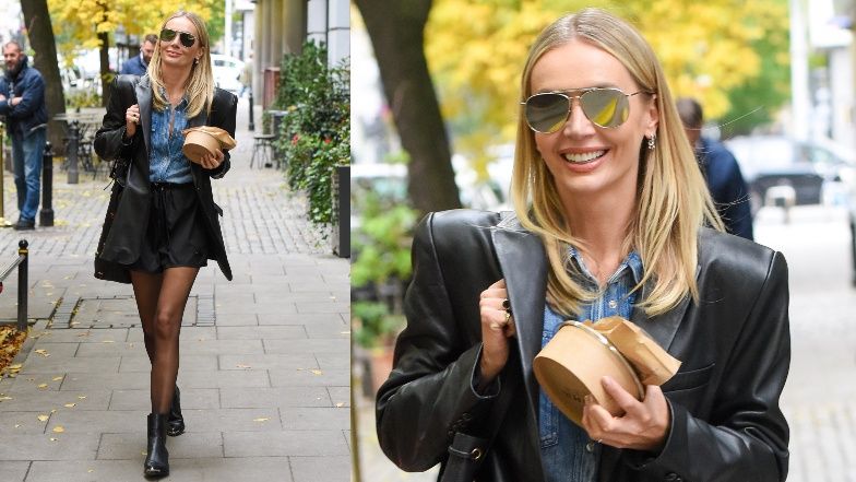 Agnieszka Woźniak-Starak przed studiem "Dzień Dobry TVN"