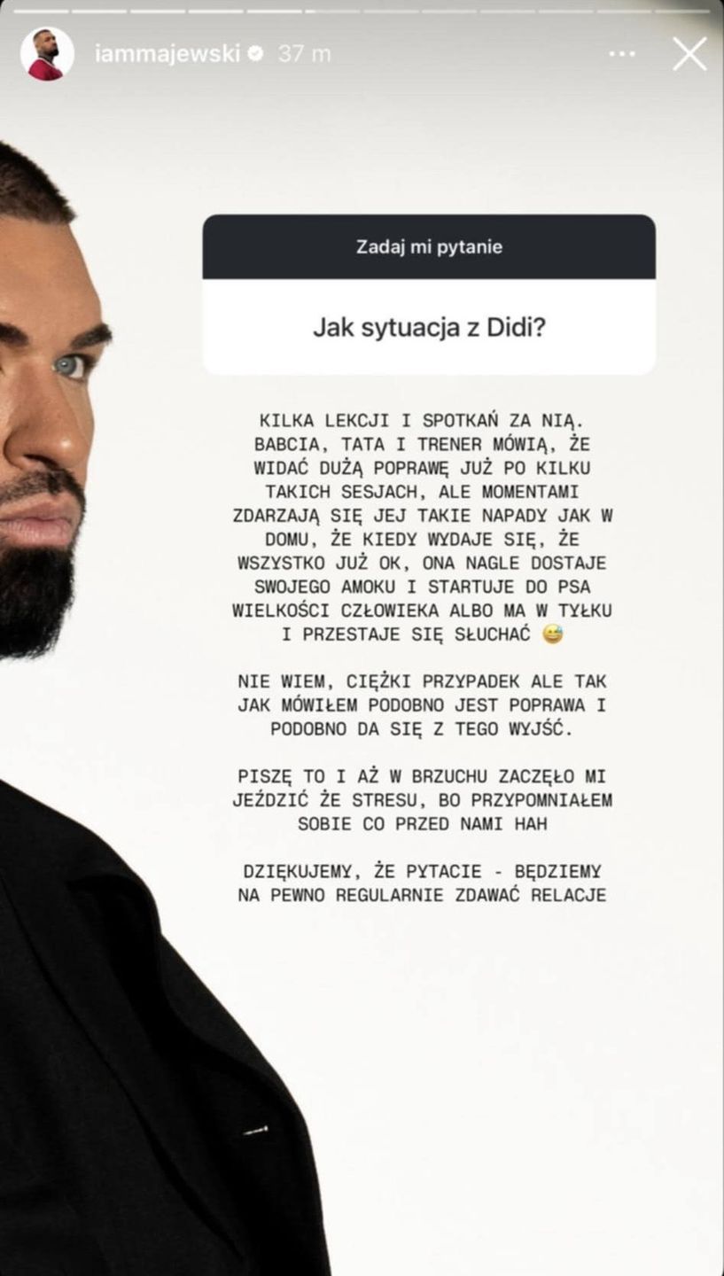 Majewski aktualizuje sytuację z psem 