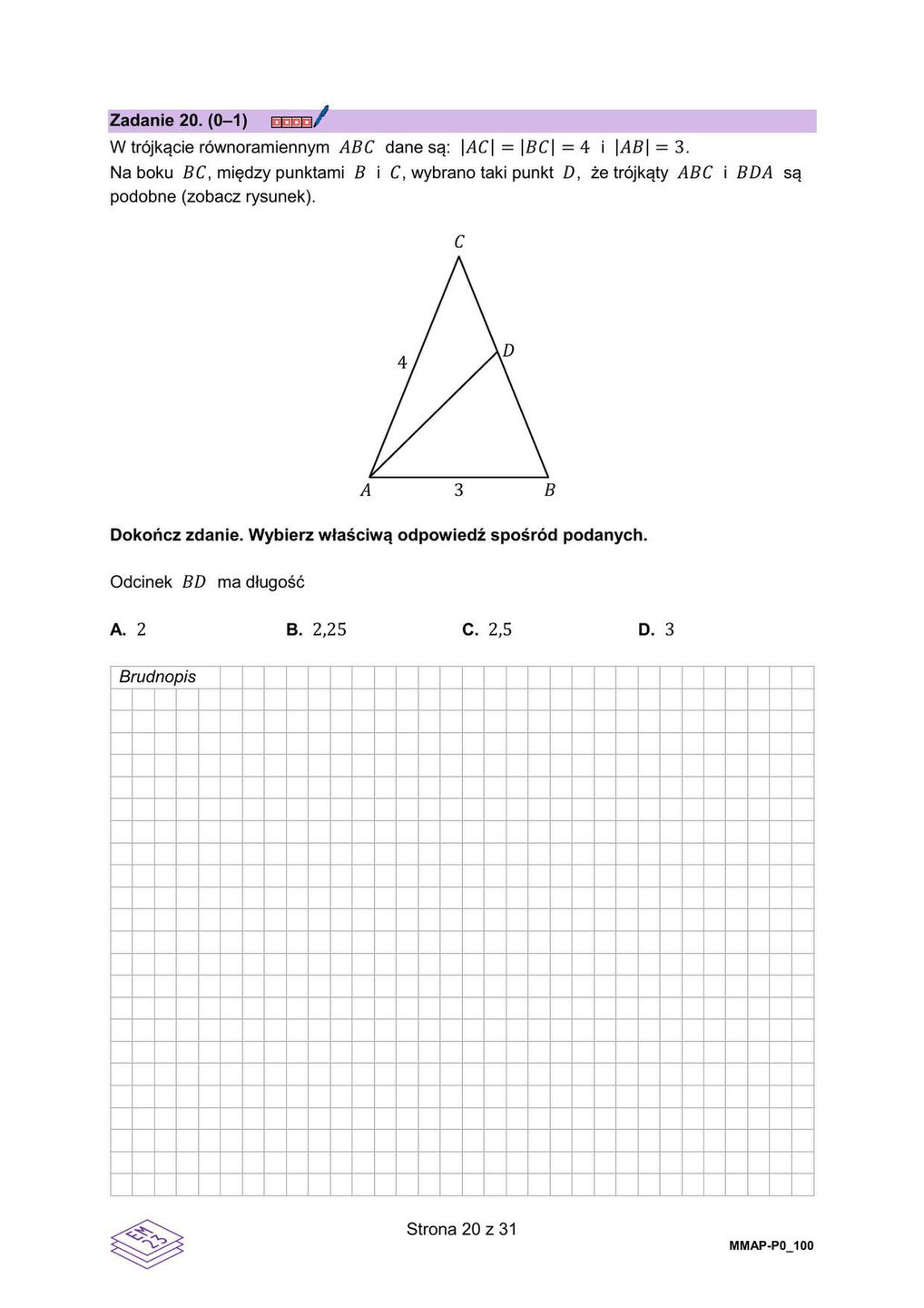 Arkusz z matematyki: Matura 2025