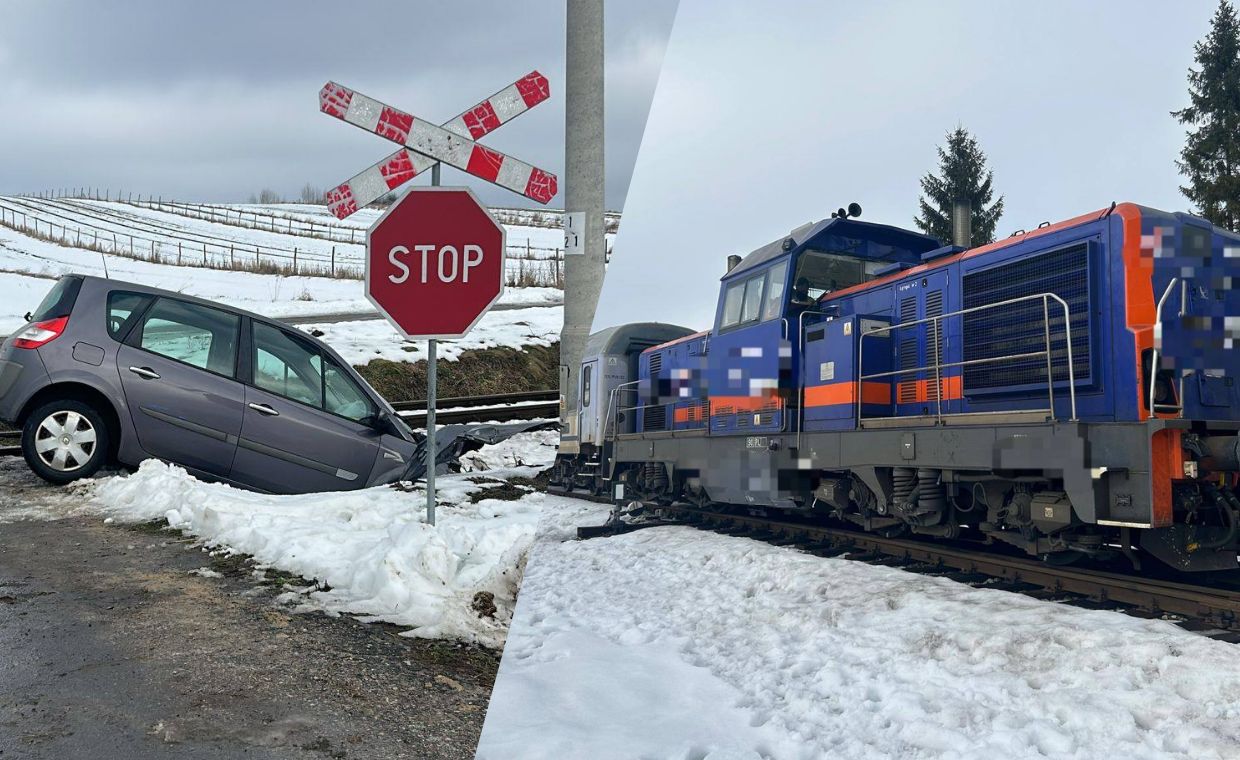 Chwile grozy na torach. Kierowca wjechał pod pociąg